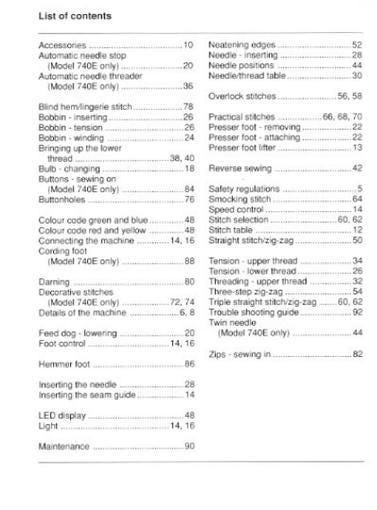 Bernina Sewing Machine Manual: Bernette 715, 730, 740E - User Guide PDF