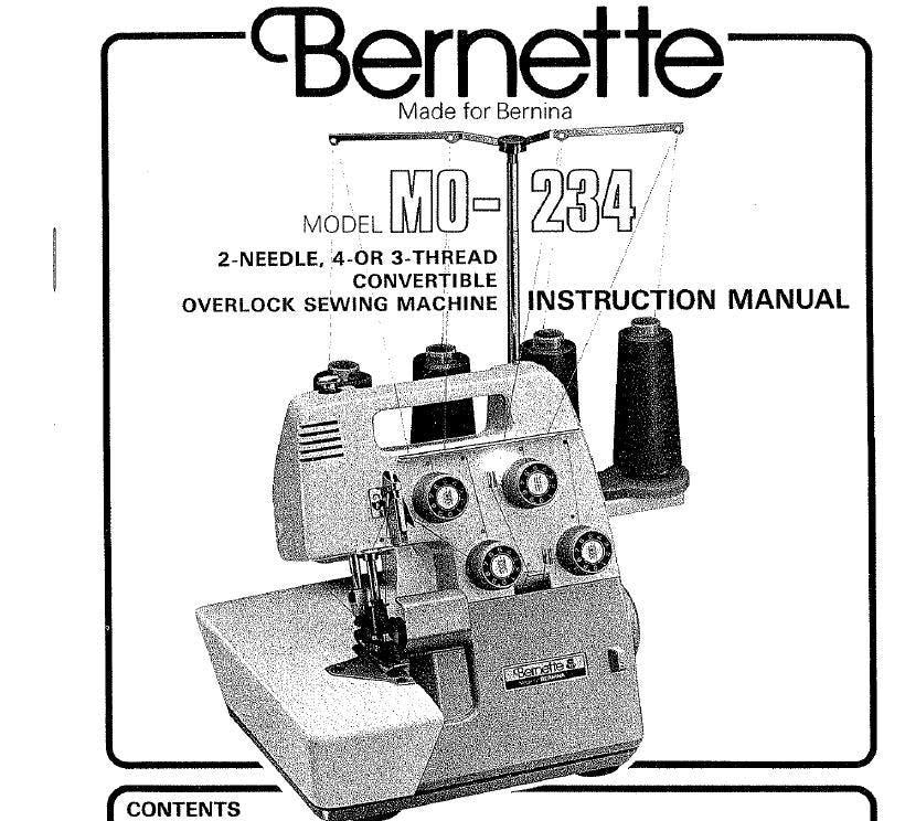 Bernette MO-234 Serger Manual - Easy Threading and Stitch Guide