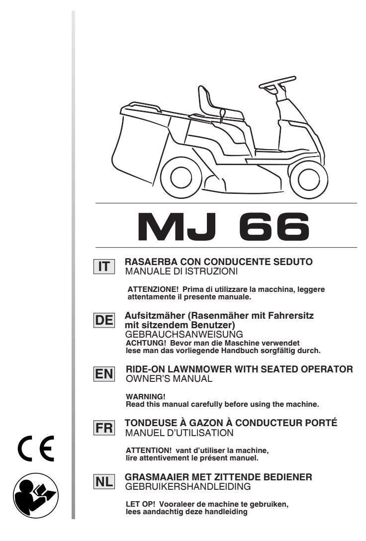 Stiga MJ66 Ride-On Lawnmower Manual (Operator Guide PDF Download)