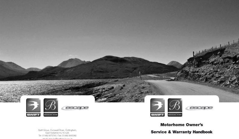 Swift Escape 696 Motorhome Manual: 2011-2012 Digital PDF