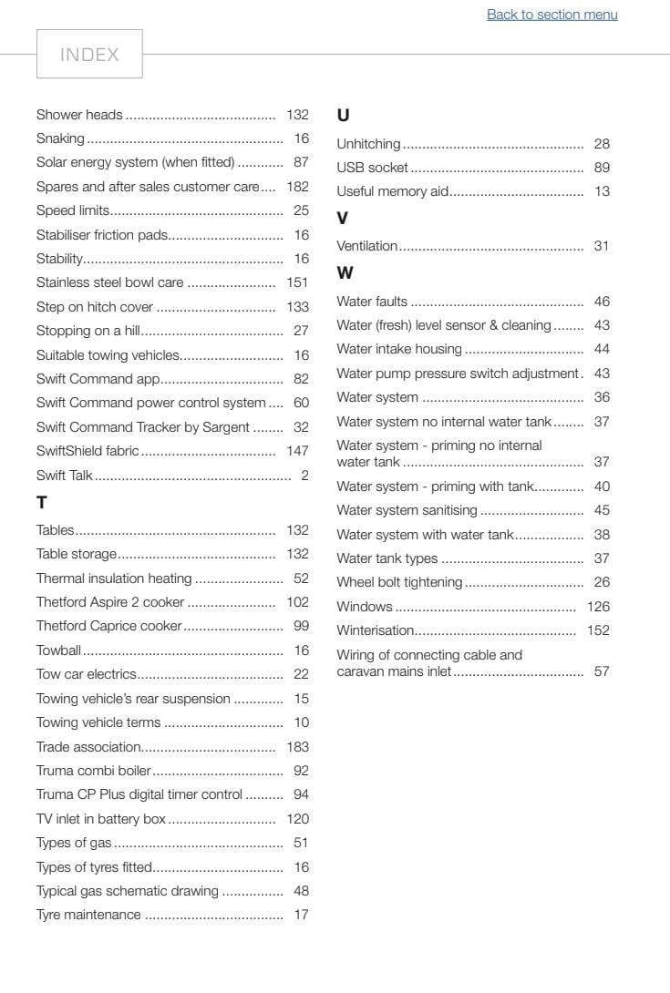 Swift Caravan Owners Handbook - 2018 Touring Guide PDF