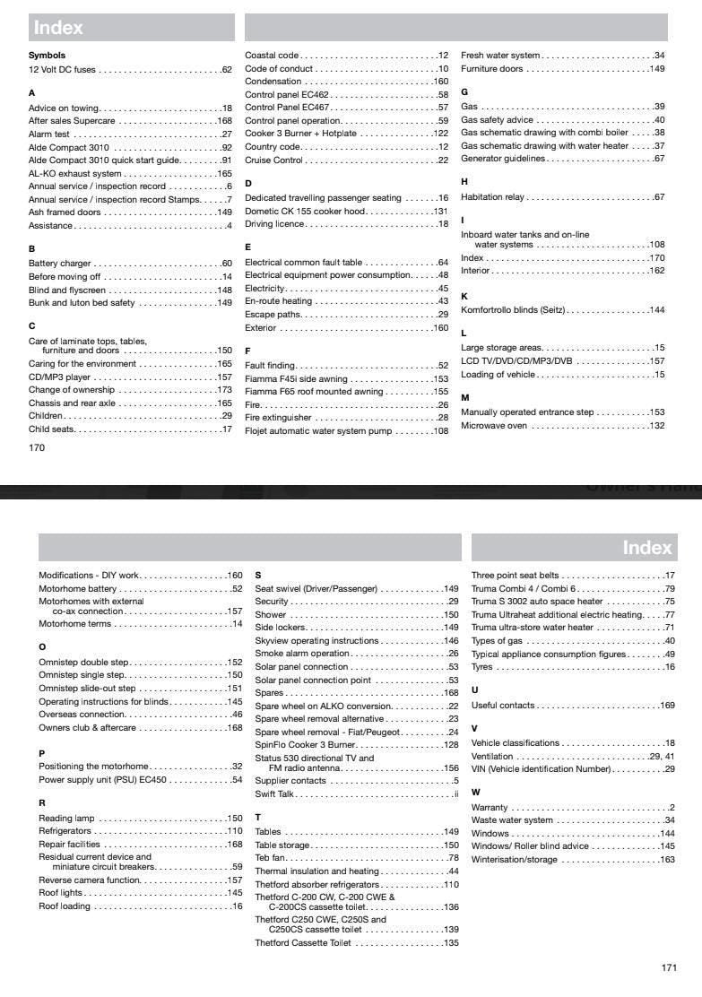Swift Bessacarr E460 Motorhome Handbook: 2011-2012 Owners Guide
