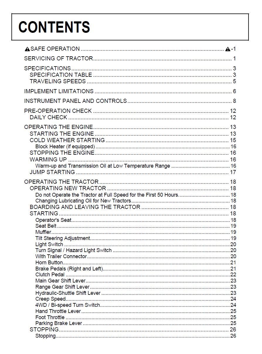 Kubota M8540 NARROW Cab Tractor Operators Manual (2009 Edition)