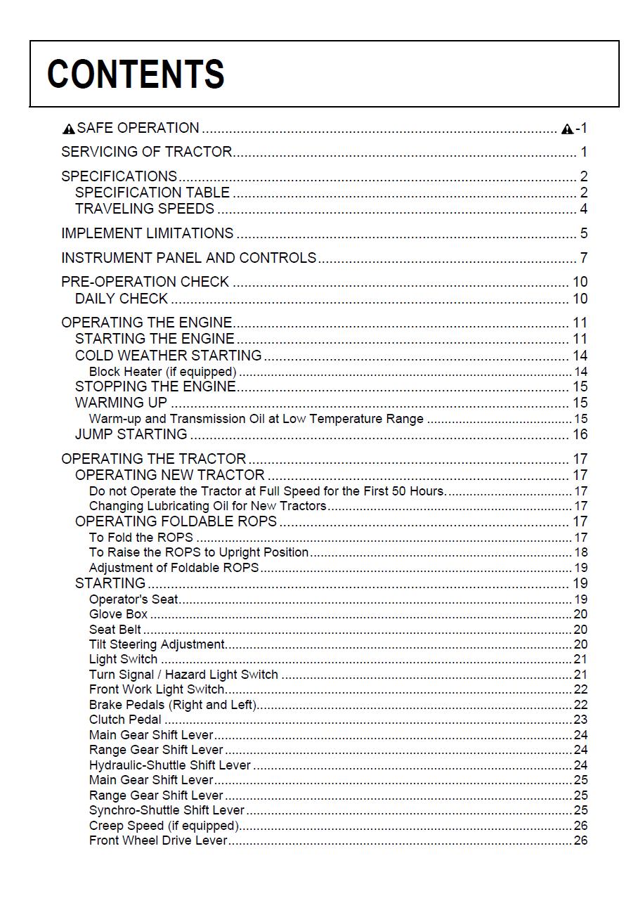 Kubota M5040 / M6040 / M7040 ROPS Tractor Operators Manual (2006 Edition)