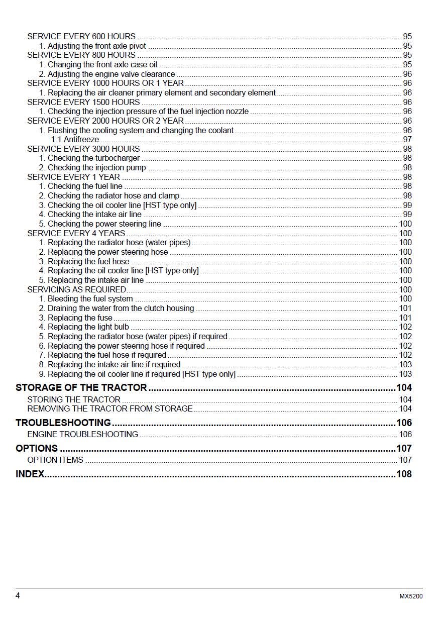 Kubota MX5200 Tractor Operators Manual (2018 Edition)