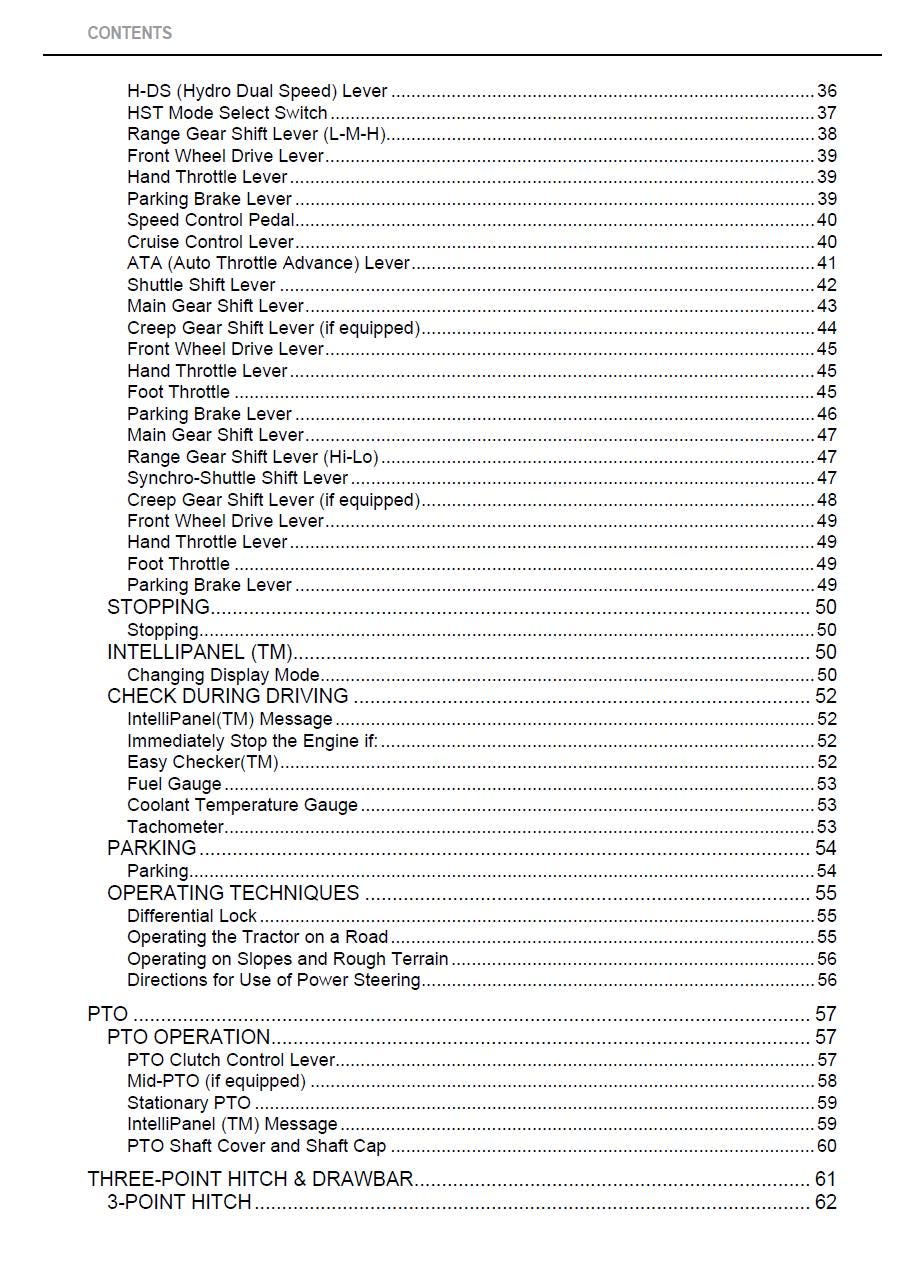 Kubota L3240 / L3540 / L3940 / L4240 / L4740 / L5040 / L5240 / L5740 Tractor Operators Manual
