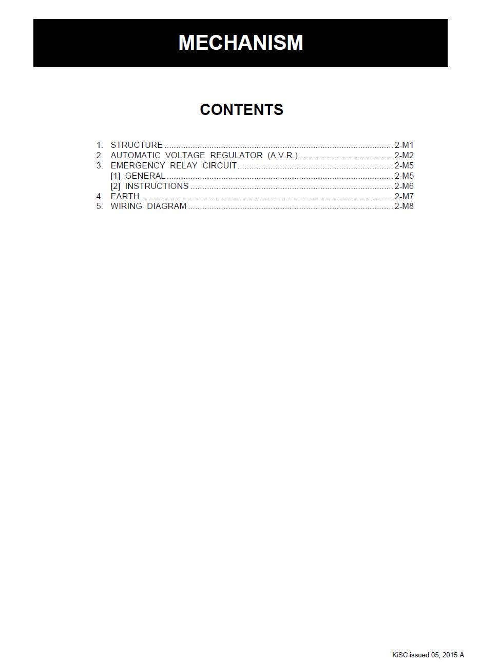 Kubota GL6000 / GL7000 / GL9000 / GL11000 Series Diesel Generator Workshop Service Manual (2015 Edition)