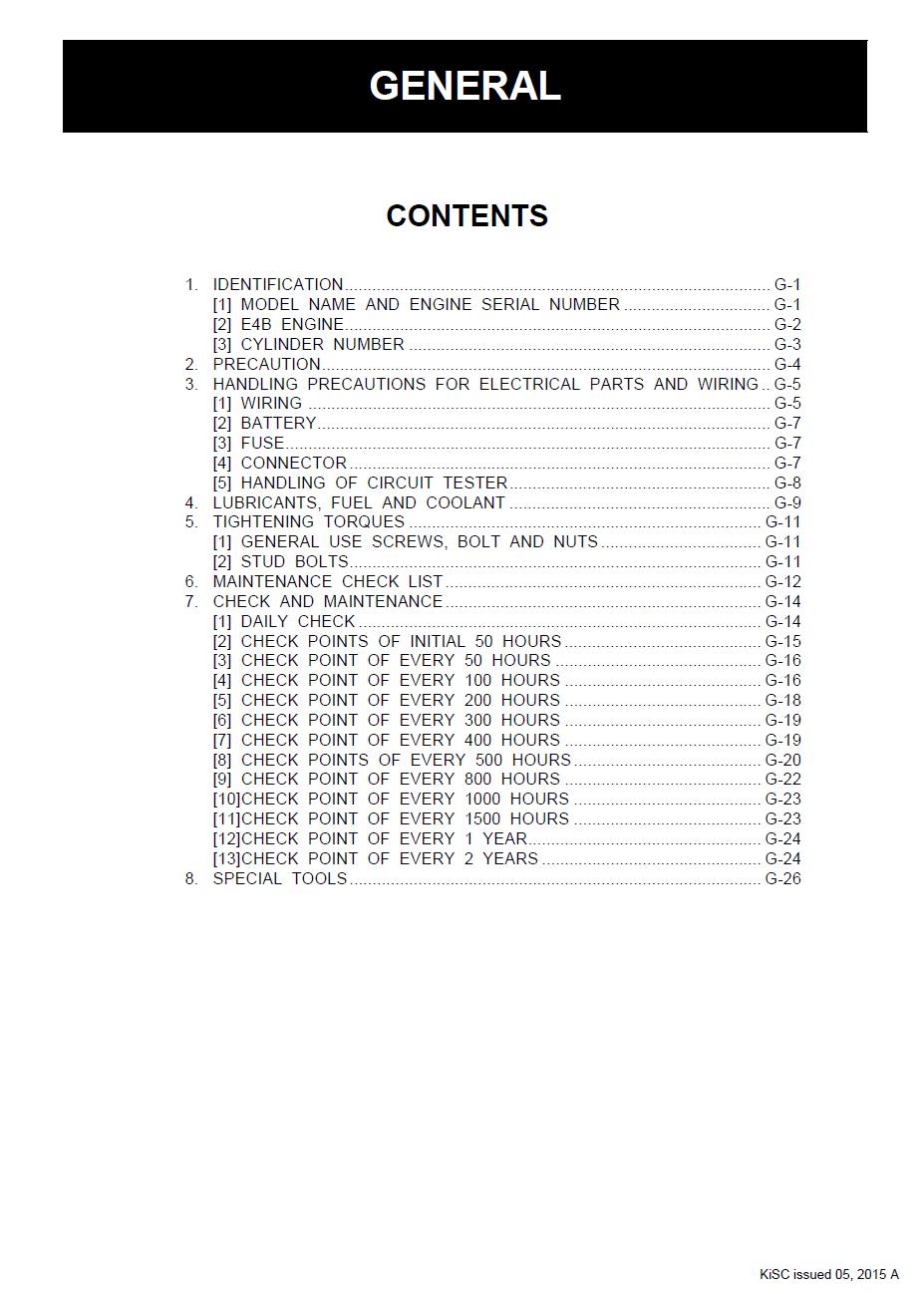Kubota GL6000 / GL7000 / GL9000 / GL11000 Series Diesel Generator Workshop Service Manual (2015 Edition)