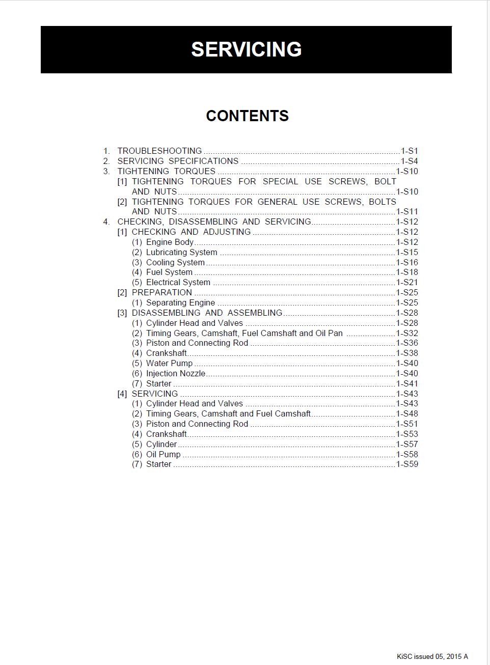 Kubota GL6000 / GL7000 / GL9000 / GL11000 Series Diesel Generator Workshop Service Manual (2015 Edition)