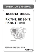 Kubota RK70-T / RK80-1T / RK95-1T Series Diesel Engine Operators Manual (2008 Edition)