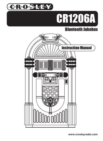Crosley CR1206A Bluetooth Jukebox Instruction Manual PDF Download