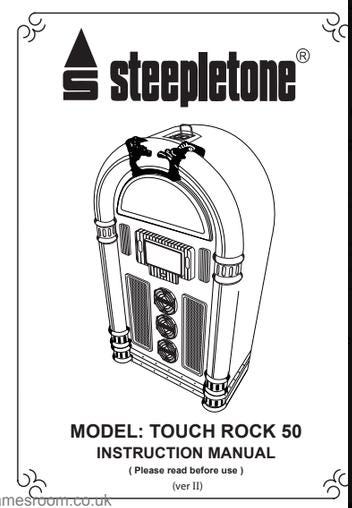 Steepletone Touch Rock 50 Bluetooth Jukebox Instruction Manual PDF Download