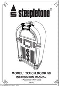 Steepletone Touch Rock 50 Bluetooth Jukebox Instruction Manual PDF Download