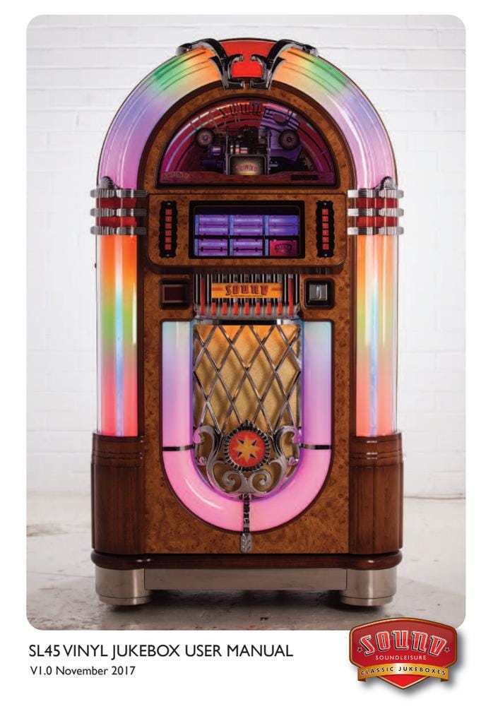 SoundLeisure SL45 Vinyl Jukebox User Manual PDF Download