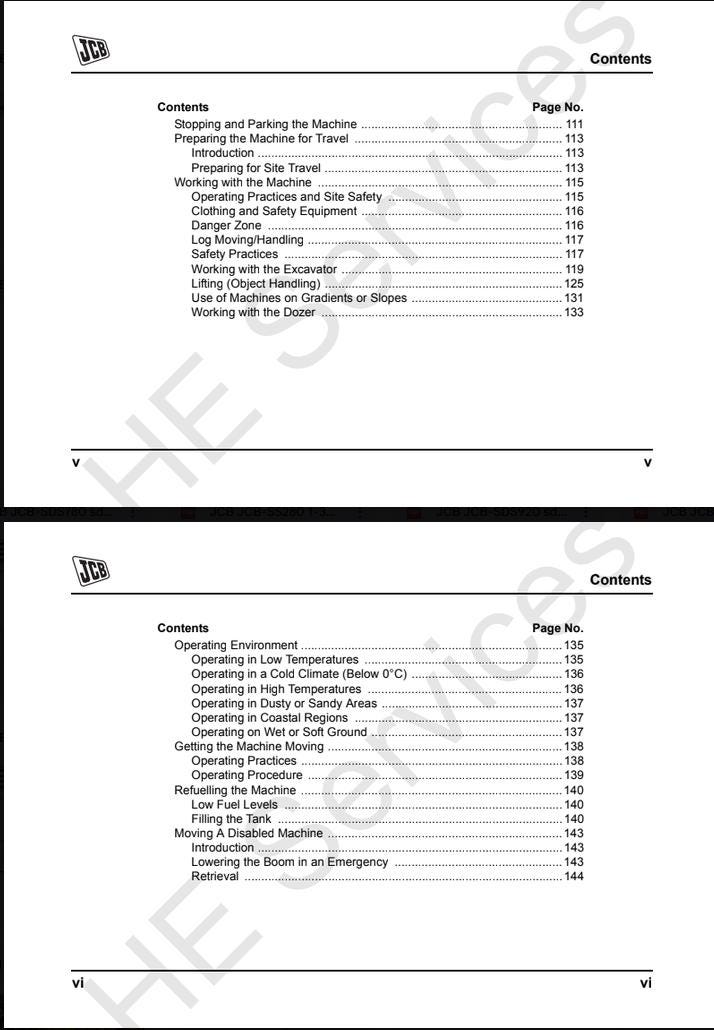 JCB 8026CTS / 8025ZTS / 8030ZTS / 8035ZTS Excavator Operator's Manual (2011 Edition) PDF Download