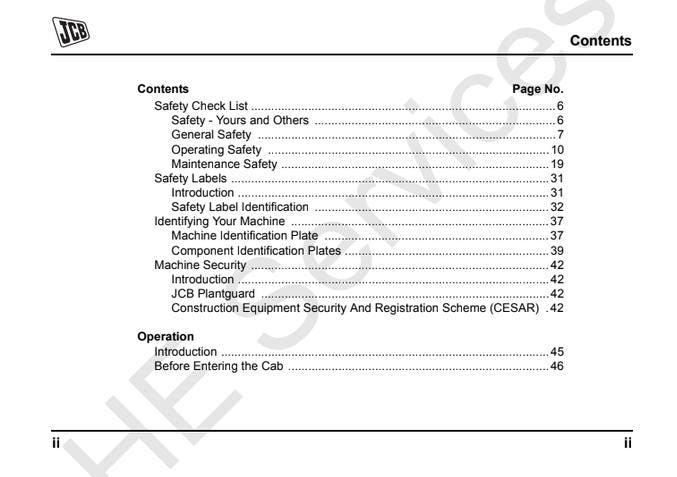 JCB 8026CTS / 8025ZTS / 8030ZTS / 8035ZTS Excavator Operator's Manual (2011 Edition) PDF Download