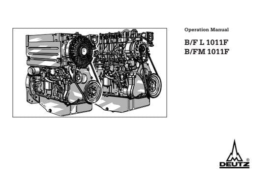 Deutz B/FL1011F / B/FM1011F Diesel Engine Operation Manual (2000 Edition) PDF Download