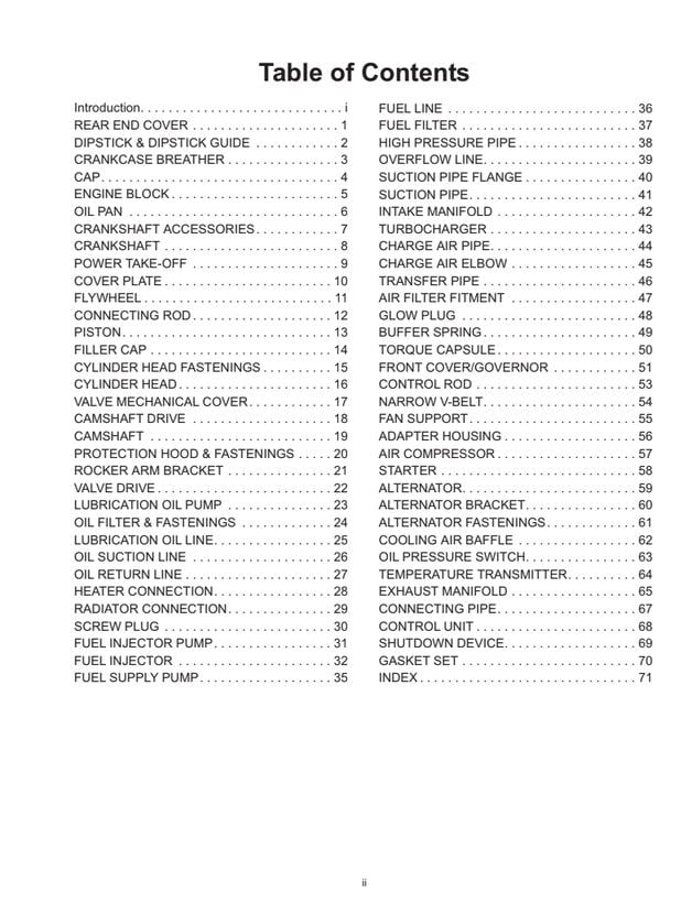 Deutz F3M1011F / BF3M1011F / F4M1011F / BF4M1011F Engine Service Parts Manual PDF Download