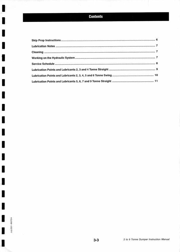 Terex Benford 2000 3000 4000 5000 6000 7000 9000 Site Dumper Instruction Manual (Mechanical Drive 4WD 2001) Pdf Download