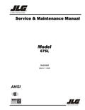 JLG 67SL Self-Leveling Boom Lift Service & Maintenance Manual (2008) PDF Download