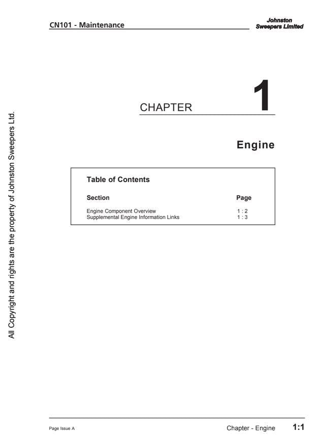 Johnston CN101 Suction Sweeper Maintenance Manual (2013) PDF Download