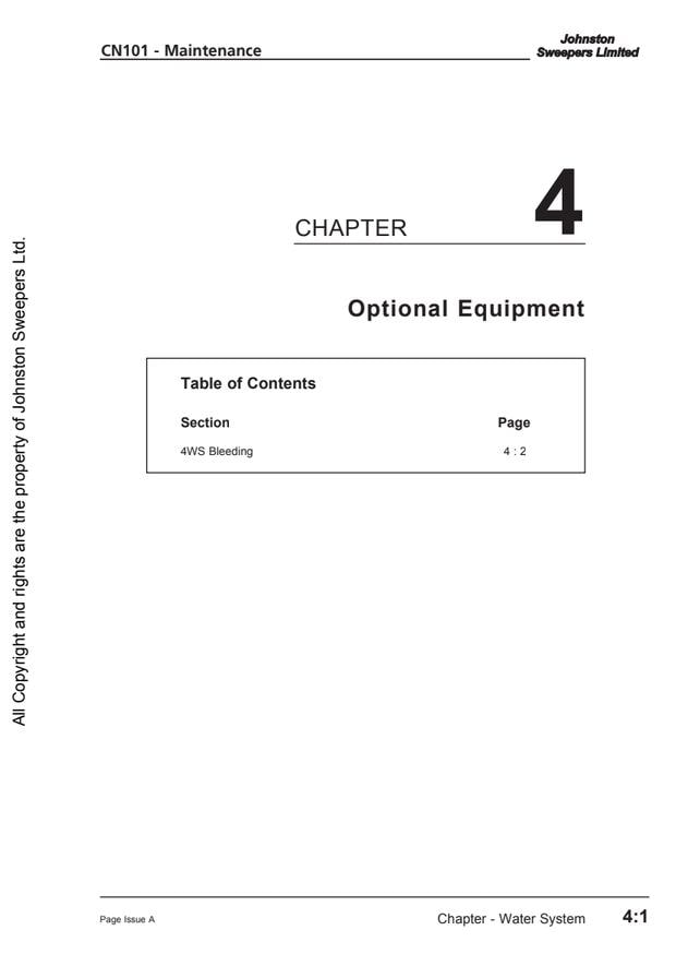 Johnston CN101 Suction Sweeper Maintenance Manual (2013) PDF Download