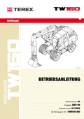Terex TW160 Mobile Excavator Operators Manual (2007) PDF Download