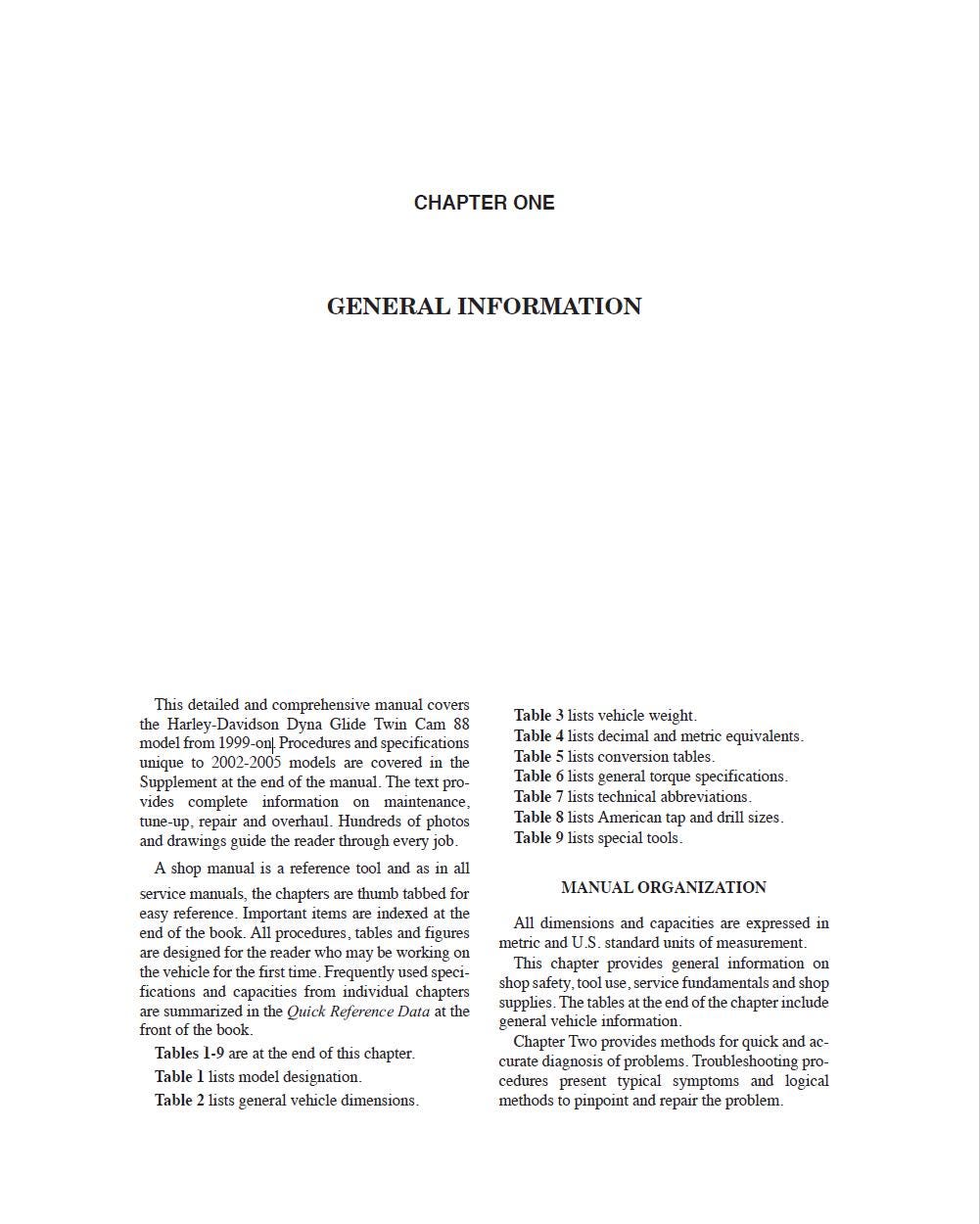 Harley-Davidson Dyna Glide Twin Cam 88 Models Repair & Service Manual (1999-2005) PDF Download