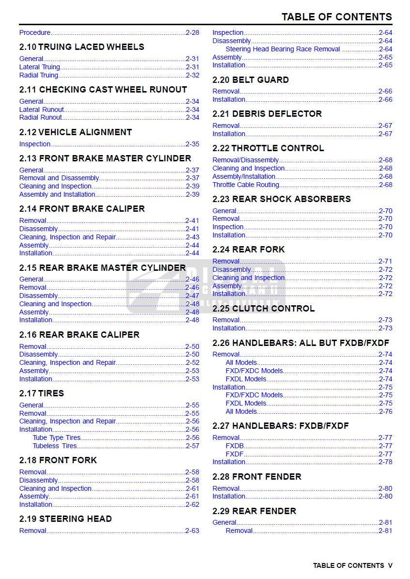 Harley-Davidson Dyna Models Service Manual (2009) PDF Download