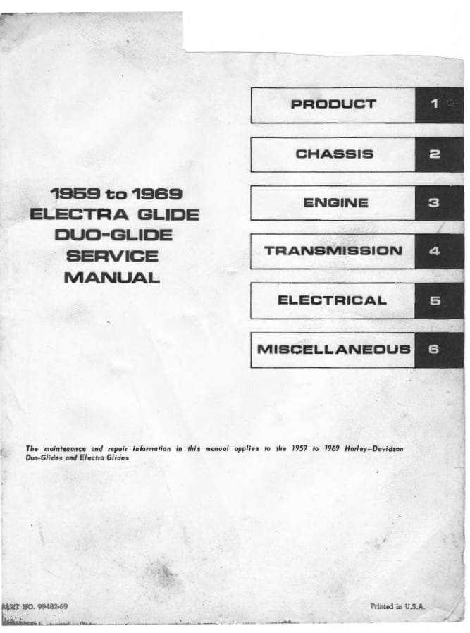 Harley-Davidson Electra Glide Service Manual (1959-1969) PDF Download