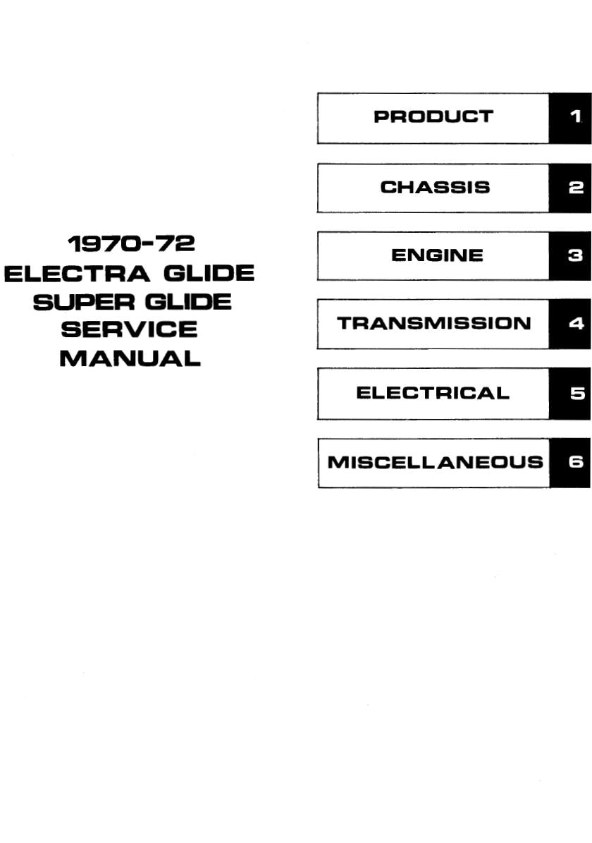 Harley-Davidson Electra Glide / Super Glide Service Manual (1970-1972) PDF Download